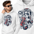 BLUZA Z KAPTUREM  ANIMOWANA  GOKART SKULL